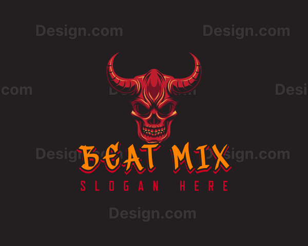 Demon Skull Horn Logo