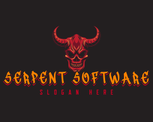 Demon Skull Horn logo design