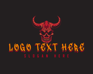 Horn - Demon Skull Horn logo design