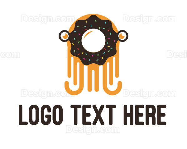 Octopus Donut Creature Logo