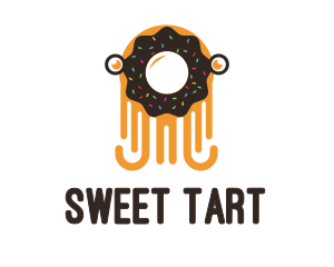 Octopus Donut Creature logo design