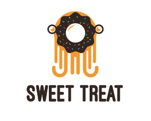 Octopus Donut Creature logo design