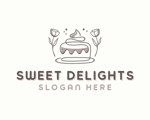 Floral Cake Dessert Logo