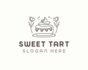 Floral Cake Dessert logo design