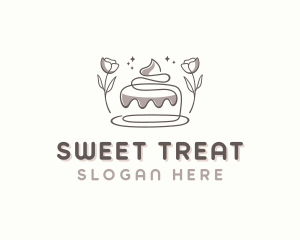 Floral Cake Dessert logo design