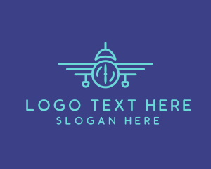 Airplane Line Art Transport Logo