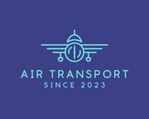 Airplane Line Art Transport logo design