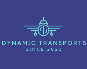 Airplane Line Art Transport logo design