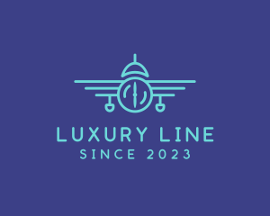 Airplane Line Art Transport logo design