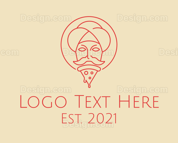 Turban Man Pizza Logo