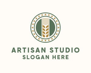 Wheat Farm Badge logo design