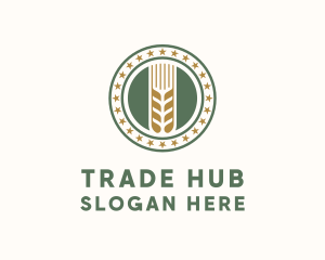 Wheat Farm Badge logo design