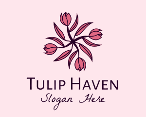 Tulip Flower Pattern logo design