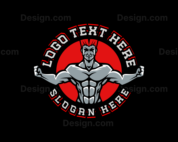 Fitness Muscle Man Trainer Logo