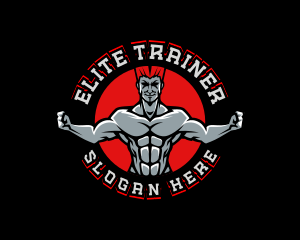 Fitness Muscle Man Trainer logo design