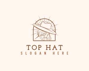 Cowgirl Fashion Hat logo design