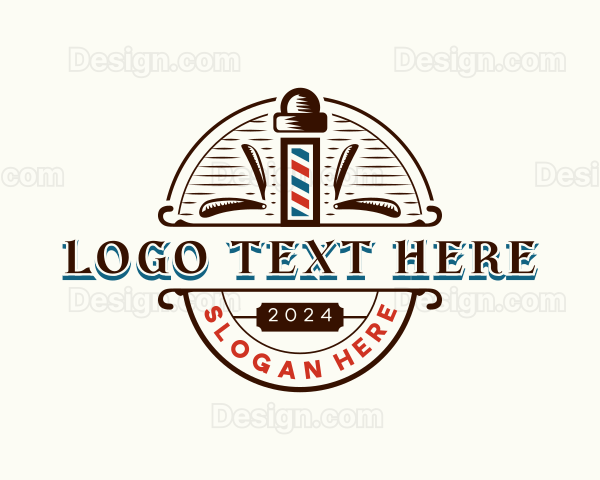 Barbershop Pole Shaving Logo