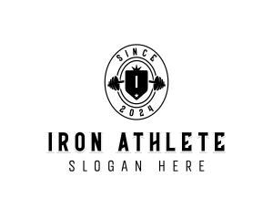 Gym Barbell Weightlifting logo design