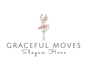 Monoline Ballerina Tutu logo design