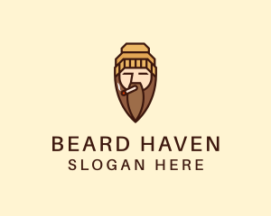 Cigarette Man Beard  logo design