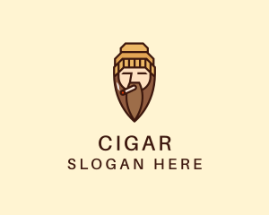 Cigarette Man Beard  logo design