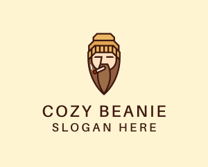 Cigarette Man Beard  logo design