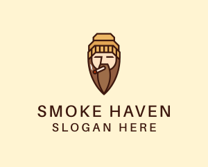 Cigarette Man Beard  logo