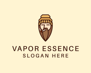 Cigarette Man Beard  logo design