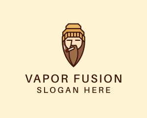 Cigarette Man Beard  logo design