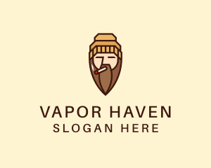 Cigarette Man Beard  logo design