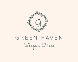 Floral Leaf Botanical Garden logo design