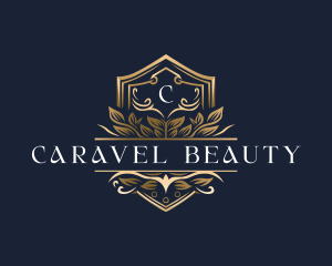 Luxury Floral Shield logo design