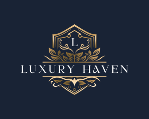 Luxury Floral Shield logo design