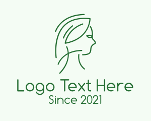 Green Woman Line Art logo