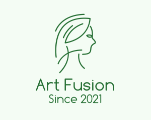 Green Woman Line Art logo