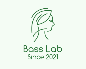 Green Woman Line Art logo design