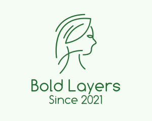 Green Woman Line Art logo design