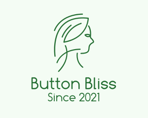 Green Woman Line Art logo design