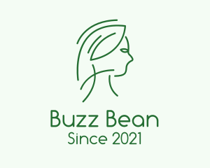 Green Woman Line Art logo design