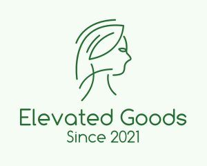 Green Woman Line Art logo design