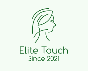 Green Woman Line Art logo design