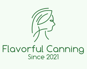 Green Woman Line Art logo design