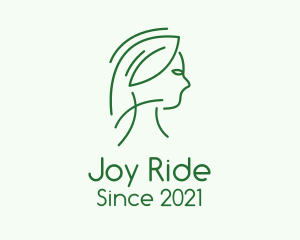 Green Woman Line Art logo design