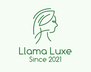 Green Woman Line Art logo design