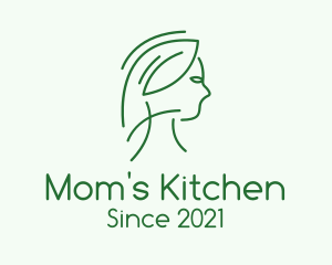 Green Woman Line Art logo design