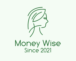 Green Woman Line Art logo design