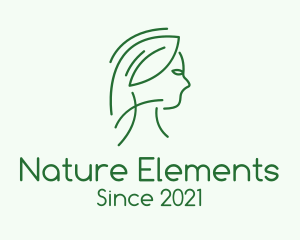 Green Woman Line Art logo design