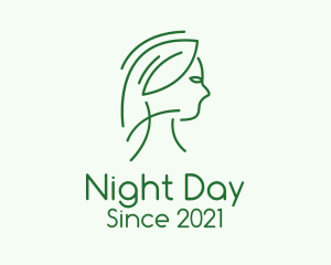 Green Woman Line Art logo design