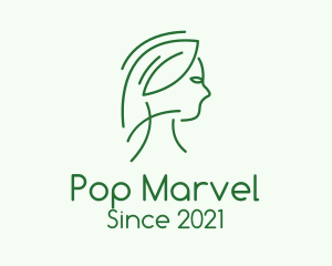 Green Woman Line Art logo design