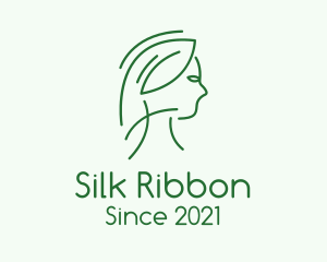 Green Woman Line Art logo design